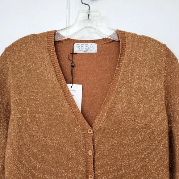Resa Malia Cardigan Dress or Duster Cinnamon Metallic Copper NWT - Picture 4 of 8